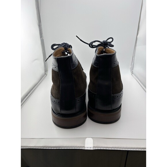 La Milano Men’s Ankle Boot Wing Tip Navy Blue Brown Leather Size 12 B5903-1 - Picture 4 of 8